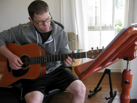 matt working on a song